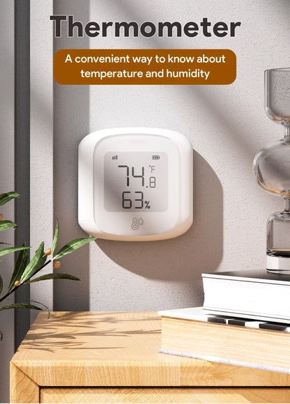 HOMEFISH Smart WiFi/Zigbee Temperature and Humidity Sensor Hygrometer Thermometer with LCD Display Support Alexa Google Home