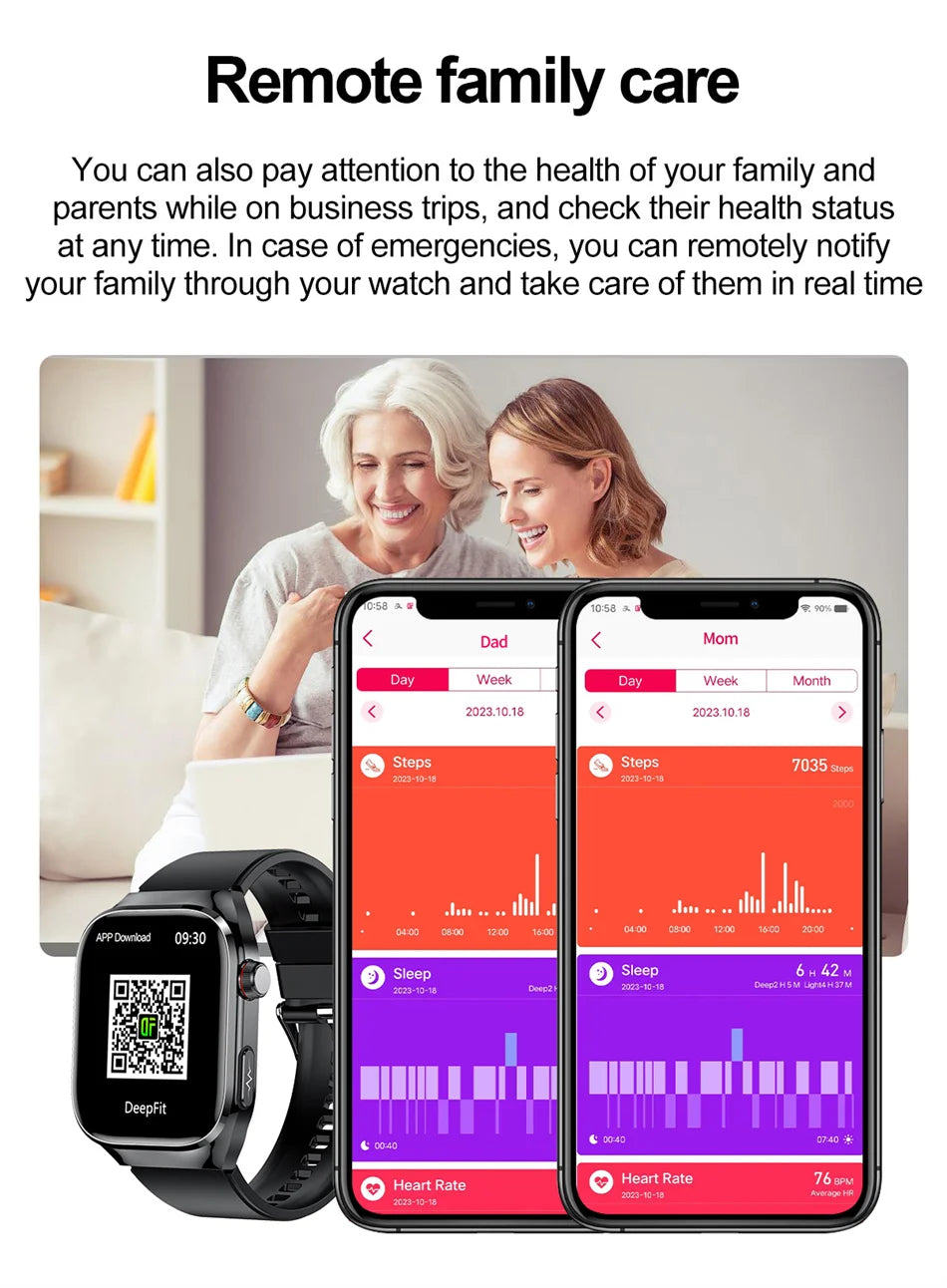 2026 New Professional-Grade Smart Watch Men ECG+PPG Uric Acid Body Fat Health Analysis IP68 Waterproof AMOLED Smartwatch Women