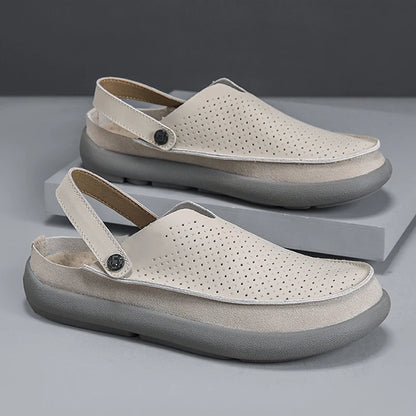 Men's Breathable perforated casual Dress sandals summer lightweight soft sole outdoor walking shoes fashion comfort tide shoes