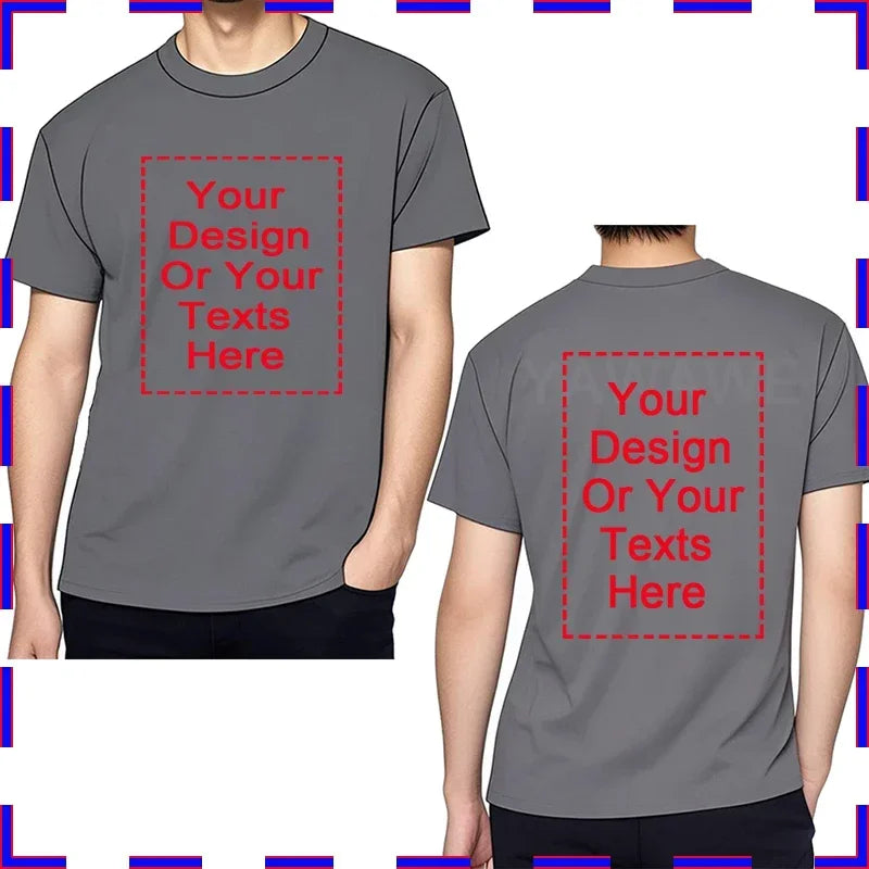 Custom Unisex Tshirt Add Your Own Message Cotton O Neck Top Tees Bigger Size Gift Custom Unisex Personalized Tshirts  4XL 5XL