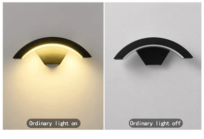 Semicircular Outdoor Wall Lamp IP65 Waterproof LED Lighting With Motion Sensor Entrance Porch Garden Courtyard Aisle Wall Lamp