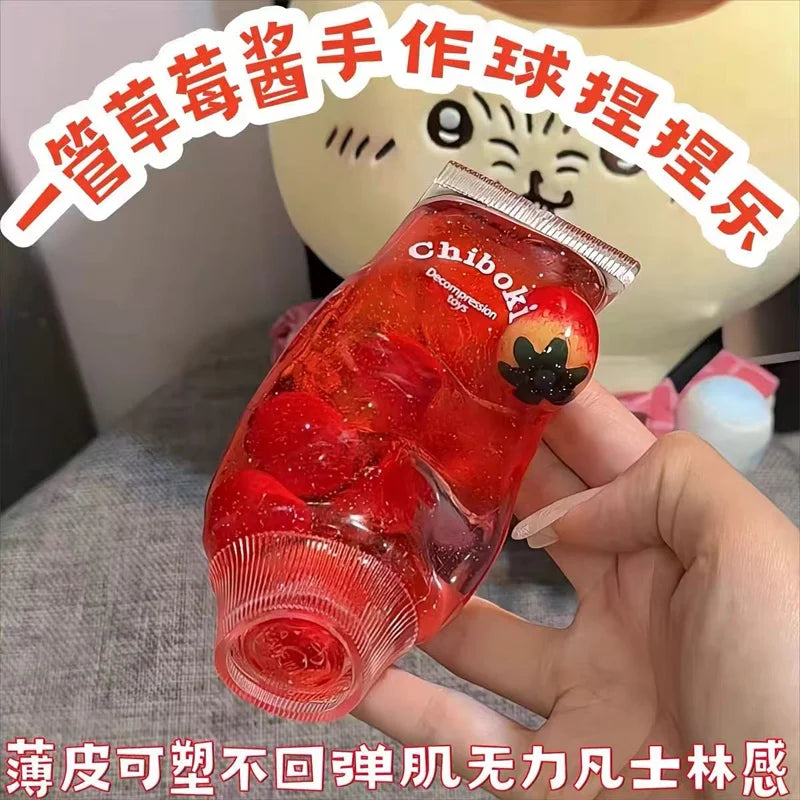 Chiboki Clear Tube Fruit Bead Squeeze Fidget Jelly Squishy Toy Anti-Stress Decompression Applicable To High Pressure Individuals