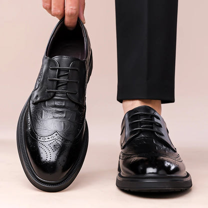 Summer New Leather Shoes Men's Business Hollow Holes Soft Bottom Men's Sandals Formal Wear Breathable Office Dress Shoes for Men