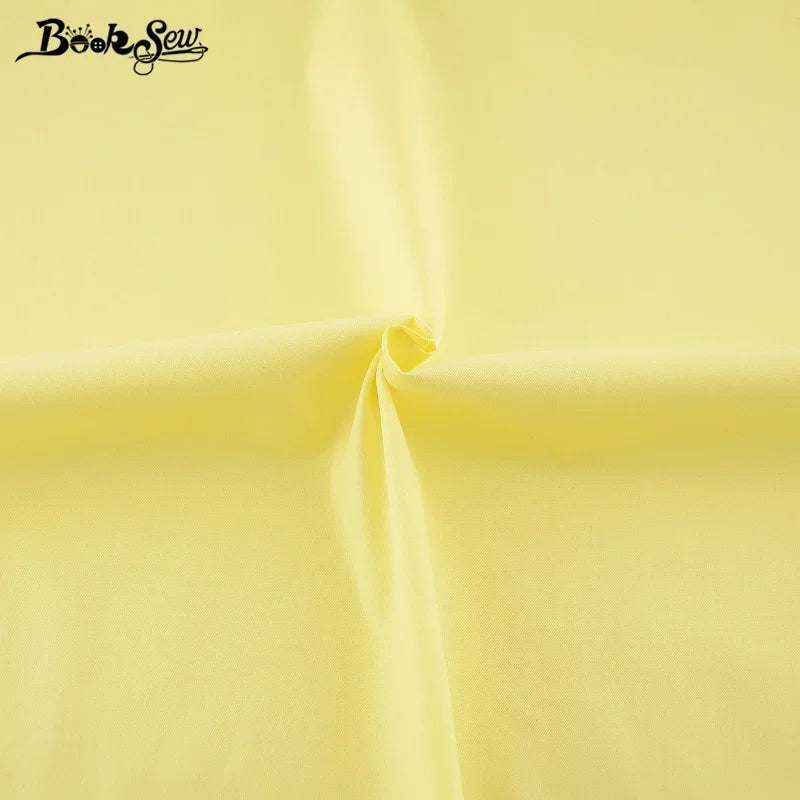 Booksew solid Yellow Color 100%Cotton baby Fabric for dolls Twill Textile DIY patchwork Sewing Material Cloth Telas De Algodon