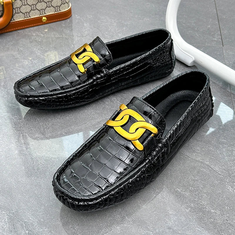 Man Shoes Leather Casual Shoes for Man Luxury Hand Sewn Fashion Flats Summer Breathable Outdoor Male Slip on Loafers Designer