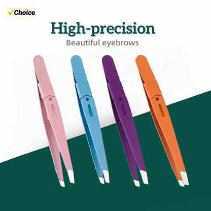 High-Quality Eyebrow Tweezer Colorful Hair Beauty Fine Hairs Puller Stainless Steel Slanted Eye Brow Clips Removal Makeup Tools