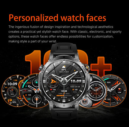 2026 Nowy Wojskowy CZOŁG Smartwatch Połączenia Bluetooth Wodoodporność 10ATM Bateria 1400mAh Monitorowanie Tętna Zegarek Sportowy Outdoor Męski
