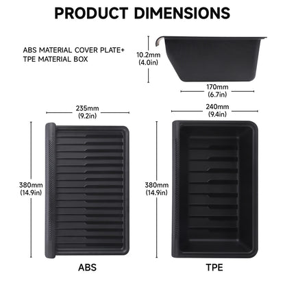 CNSPEED Under Seat Storage Box TPE Hidden Organizer Tray Space Box with Lid For Tesla Model Y 2020 2021-2024 Juniper 2025-2026