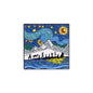 Blue Night Sky Oil Painting Enamel Pins Creative Cartoon Landscape Brooch Lapel Badges Animal Jewelry Gift for Friends