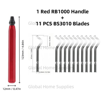 Deburring Tool Set RB1000 with Swivel Blades 1 or 11 PCS BS1010 BS1018 BK3010 BS3010 Metal Handle Deburr Tool Edge Burr Remove