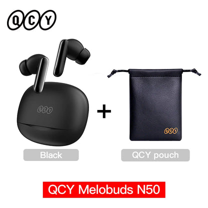 QCY Melobuds N50 ANC Bluetooth 5.4 Słuchawki Bezprzewodowe z Aktywną Redukcją Szumów 6 Mikrofonów Czyste Połączenia Wielopunktowe