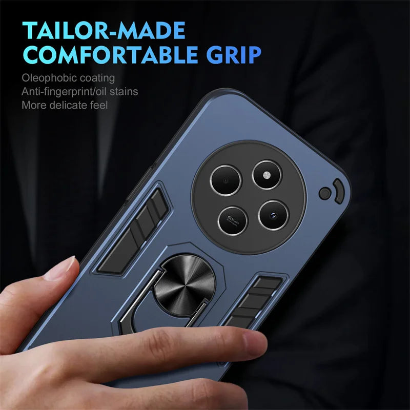 For Xiaomi Poco C75 4G Case Camera Protect Shockproof Armor Funda for PocoC75 Poko Little C75 C 75 4G Magnetic Holder Ring Cover