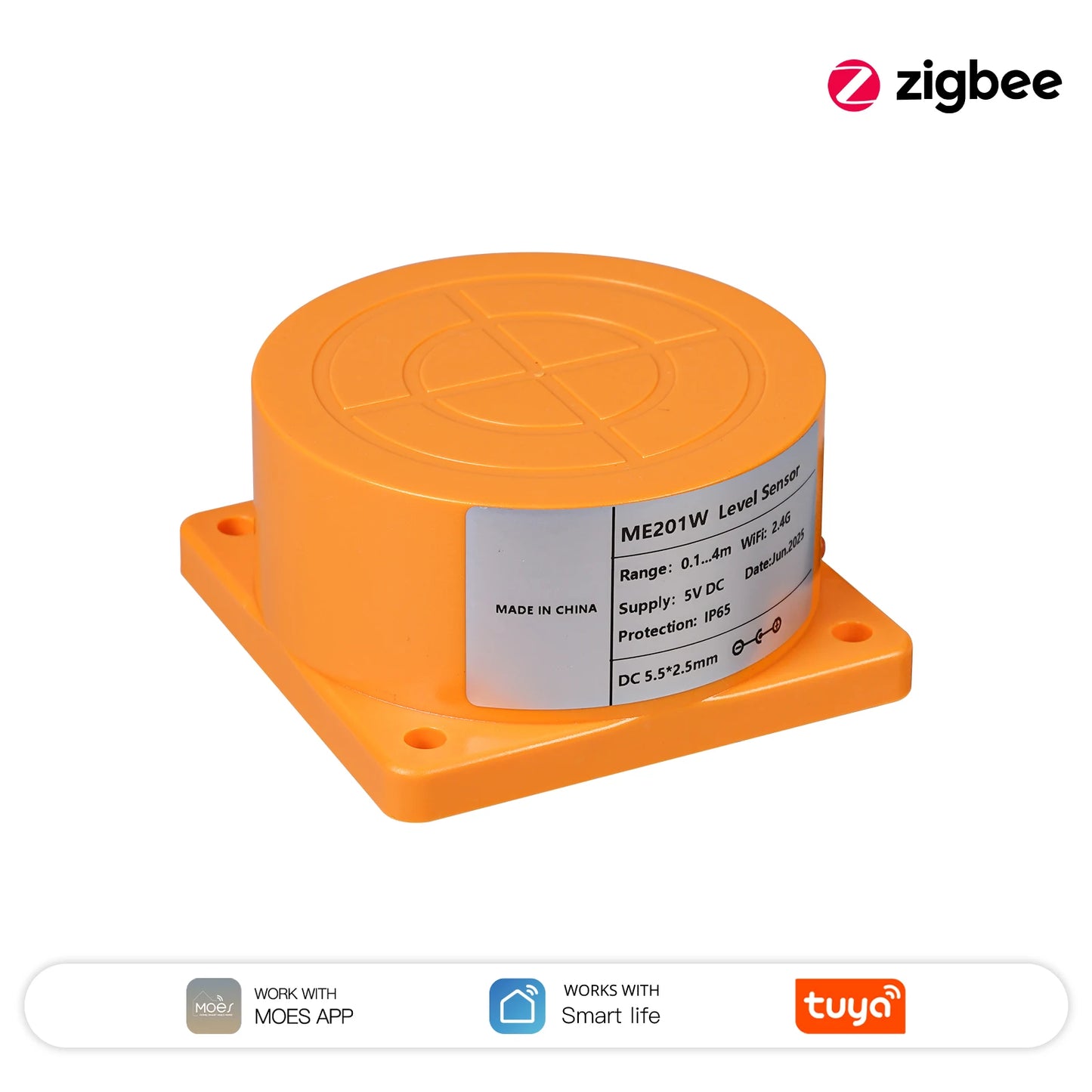 MOES WiFi/ZigBee Ultrasonic Water Level Detector - Smart Tank Monitor with Real-Time Alarms, Tuya APP Remote Control