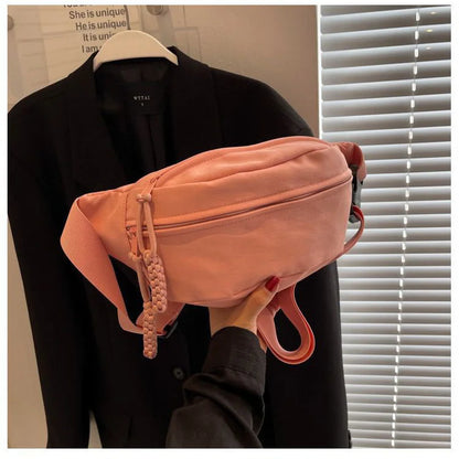 Women Waist Pack Large Capacity Nylon Fanny Pack Street Style Chest Bag Fashion Shoulder Crossbody Bags Casual Waist Belt Bag