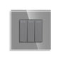Bingoelec Grey Smart Light Switch and WiFi Wall Socket with Crystal Glass Panel Switches with Sockets Home Improvement