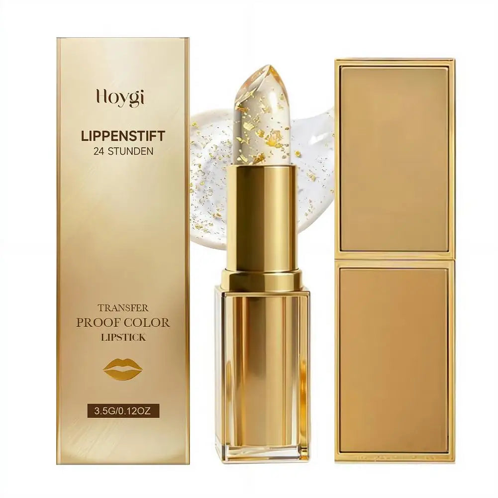 Gold Crystal PH Color Changing Lipstick Hyaluronic Acid Moisturizing Lip Balm Fade Lip Line Relieve Dryness Non Greasy Lip Gloss
