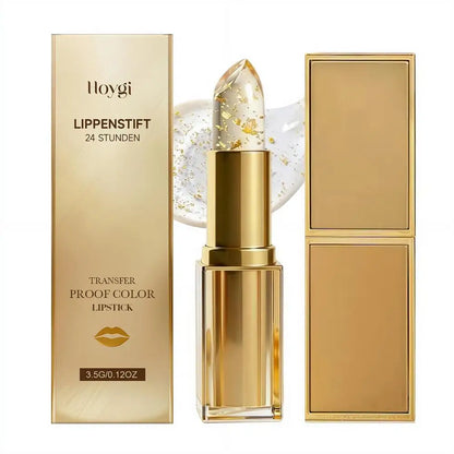 Gold Crystal PH Color Changing Lipstick Hyaluronic Acid Moisturizing Lip Balm Fade Lip Line Relieve Dryness Non Greasy Lip Gloss