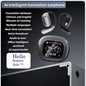 AI Translating Earbuds Real-time 144 Languages Translation Earphone Touch LCD Screen OWS Open Ear Wireless Headphone HiFi Stereo