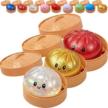 Soft Gel Simulation Bun Squishy Toy Creative Stress Relief Fidget Toy Blind Box for Adults