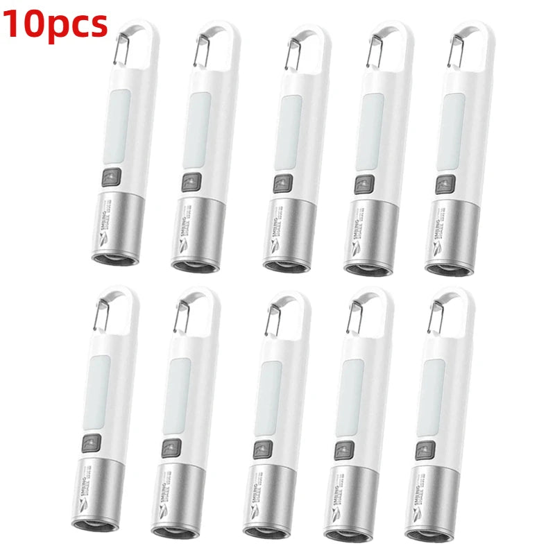 Outdoor Strong Lights Flashlight Camping Emergency Household High Brightness Multifunctional Rechargeable With Side Light