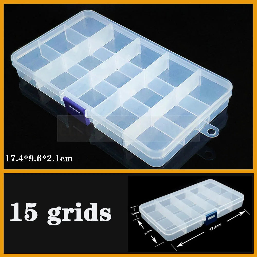 Transparent Plastic Box Screw Compartment Box Jewelry Earring Display Case Container Clear Terminal Organizer Tool Storage boxes