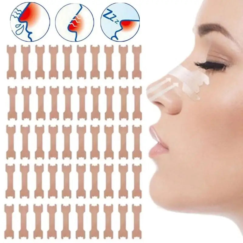Anti Snore Sleep Aid Nasal Strips 100/200pcs Gentle Adhesive Nose Patches for Adults Improve Night Breathing