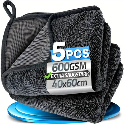 Car Wash Towels 600GSM Premium Car Care Wash Towel Ultra-Absorbent Drying Cloth Microfiber Car Cleaning Towel for Detailing Care