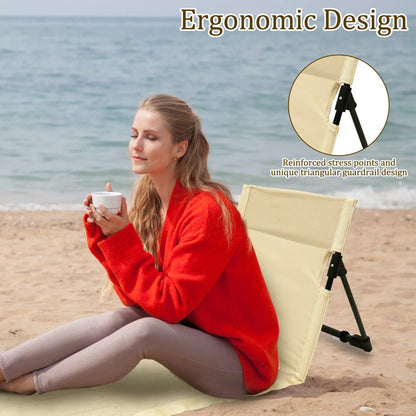 Foldable Camping Chair Oxford Cloth Camping Floor Chair With Incline Function Waterproof Beach Floor Chair Park Outdoor Tool