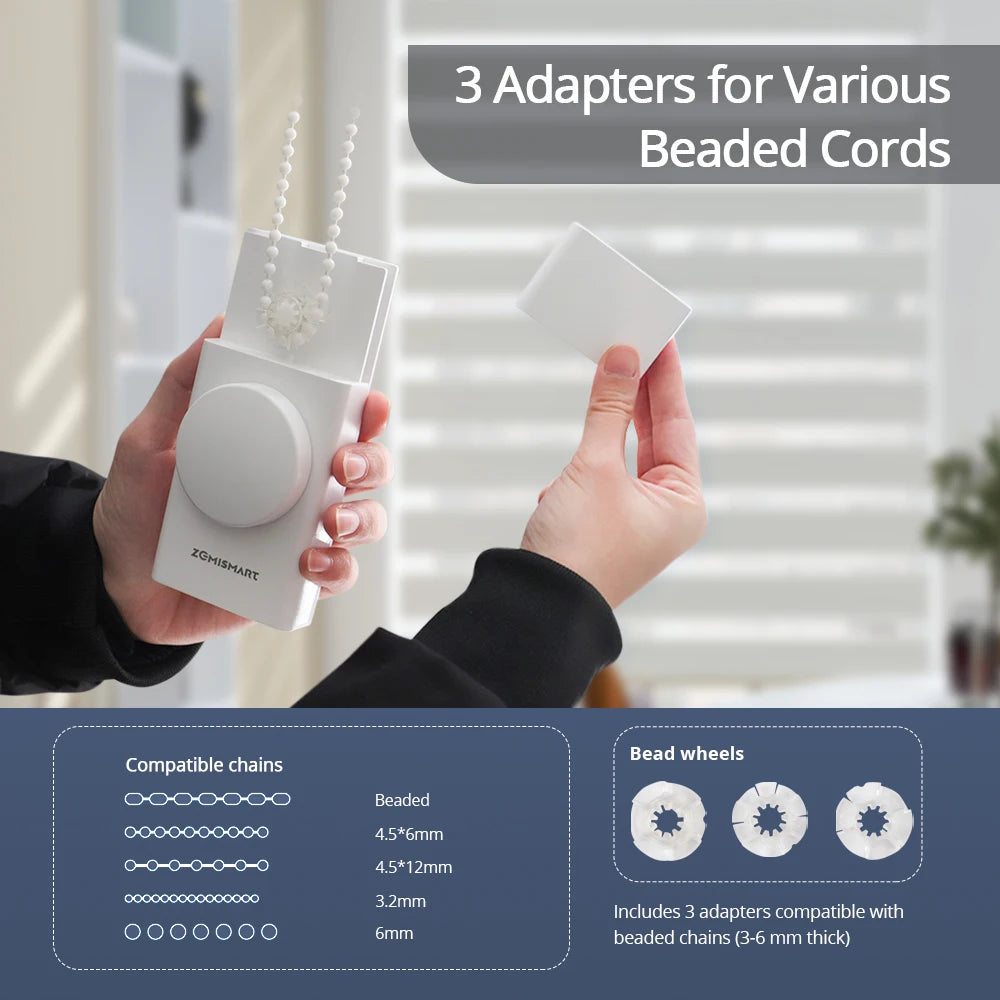Zemismart Zigbee Smart Roller Shade Driver Built in Battery with Knob Control Speed Work with Tuya App Alexa Google Home Voice