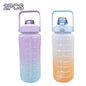 Water Bottle 2 Liter Stay Hydrated Motivated Leakproof Plastic Sport Bottle Reminder Times Sports Outdoor Fitness Office Indoor