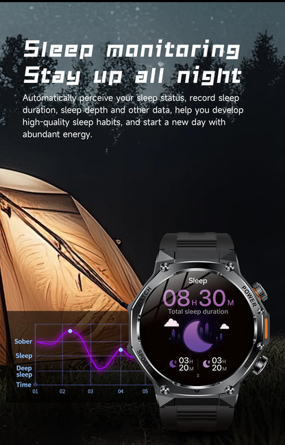 LIGE Nowy Smartwatch Męski 800 mAh Ultra Długa Żywotność Baterii Wodoodporny Zegarek Sportowy Outdoor Połączenia Bluetooth Wojskowy Smartwatch 2025