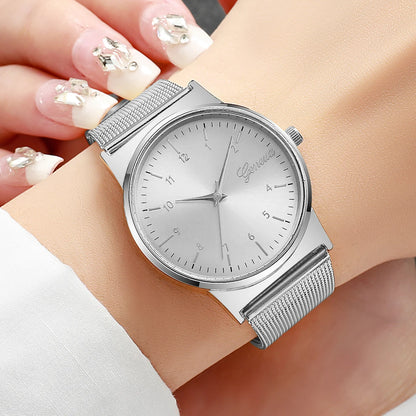 Fashion Women Mesh Strap Quartz Wristwatch Casual Arabic Dial Watch For Ladies Clock Relogio Feminino(Without Box)