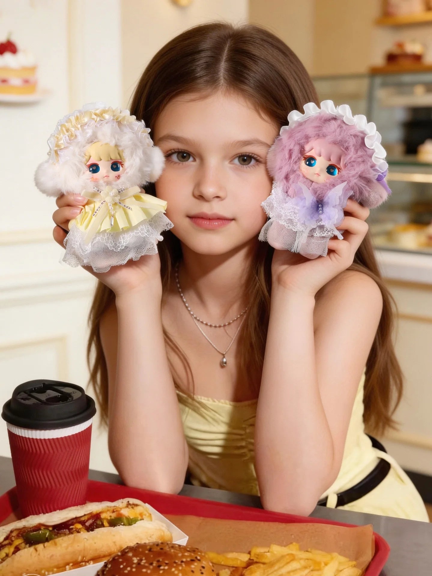 16cm Cute Vinyl Face Plush Doll Keychain Bag Pendant Decor  Girly Backpack Charm Pendant for Students, Adorable Soft Toy Gift