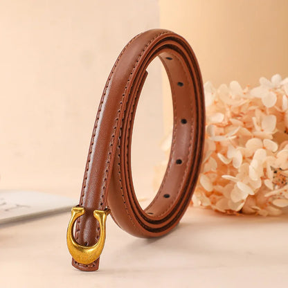 C-shaped Smooth Buckle Simple Women's Soft Durable Belt Fashion Women's Clothing Accessories Paired With Business Casual Belt