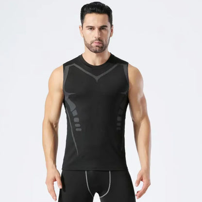 elastic sleeveless running Gym men's and women's free custom logo compression vest, quick drying sports sleeveless T-shirt