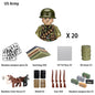 WWII Infantry Military Soldier War National Army Mini Gun armament Models Building Blocks Building Blocks Toys for Kids