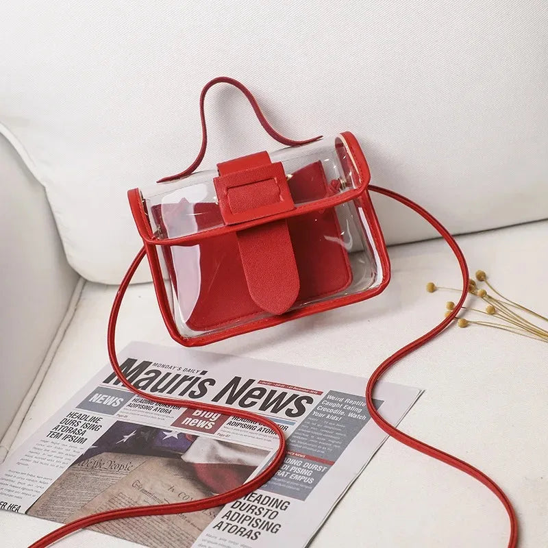 Transparent PVC Ladies' Jelly Bag, Summer Transparent Shoulder Crossbody Bag, Cute Kawaii Handbag