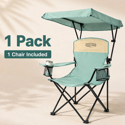 Camping Chair with Canopy, Beach Chair with Shade,Portable,Lightweight Oversized for All, Easy to Open and Close Without Install