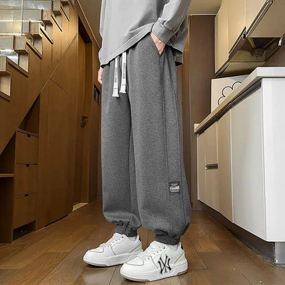 Men Summer Loose Joggers Casual Streetwear Sweatpants Elastic Cuff Trousers Trendy Versatile Sports Pants