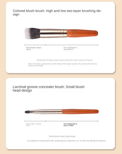 9Pcs/lot Mini Makeup Brush Set Portable Travel Cosmetic Brushes Kit Eyeshadow Foundation Powder Brushes Beauty Makeup Tools