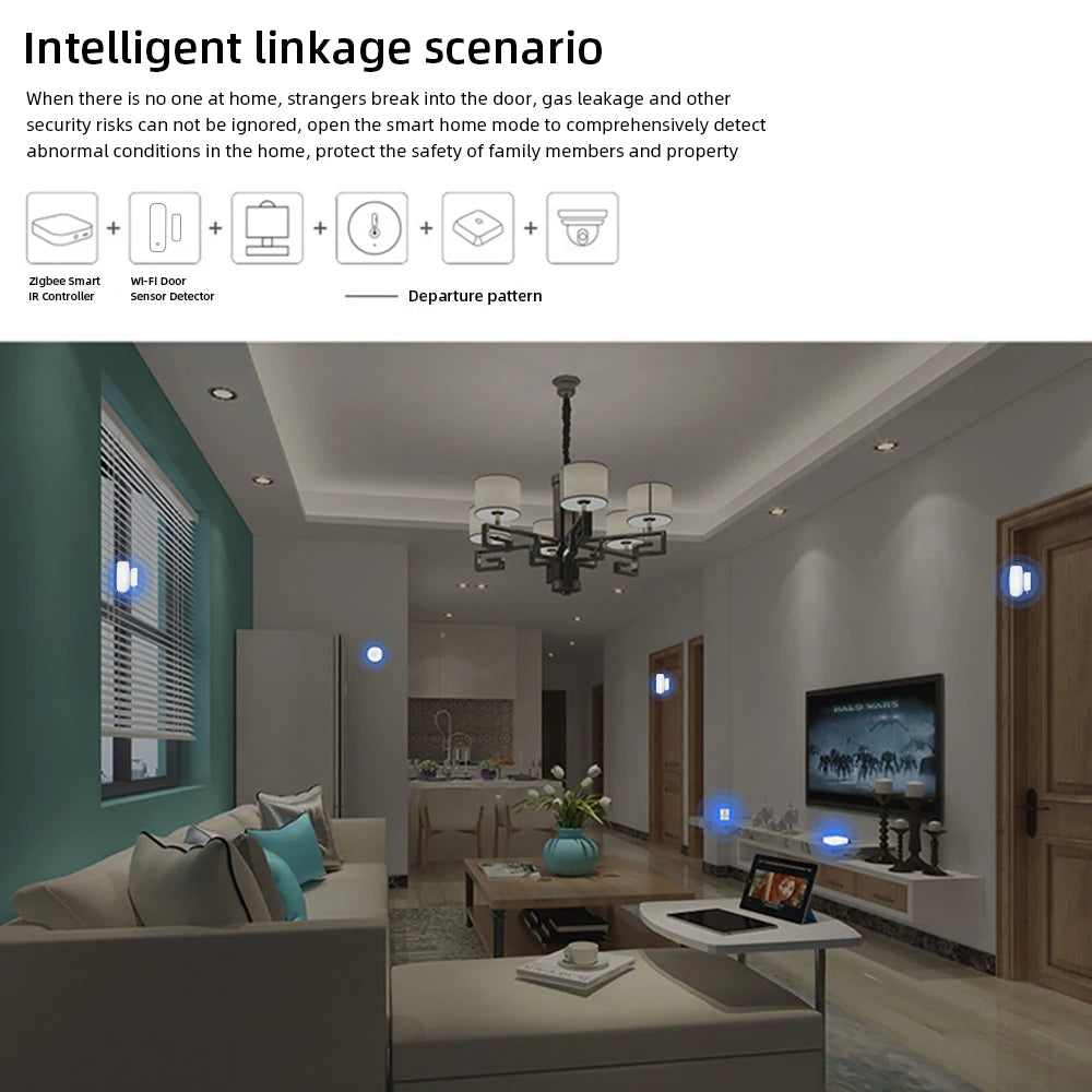 1PCS 2PCS 3PCS 4PCS 10PCS 15PCS Zigbee Door Sensor Window Magnetic Sensor Detector Home Door Sensor Need Tuya Zigbee Gateway Hub