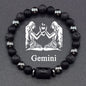 12 Zodiac Constellation Signs Bracelets for Men Women Real Natural Tiger Eye Stone Bead Bracelet Leo Taurus Charm Couple Jewelry