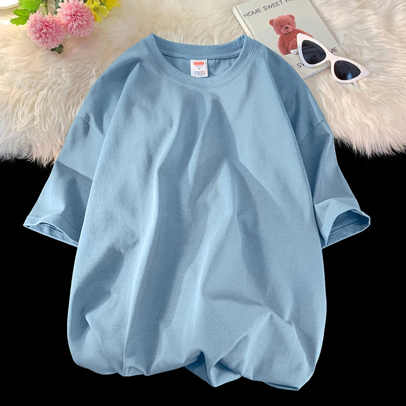 Summer 100% Cotton T Shirts,Short Sleeve Crew Neck Tops,Oversize Tee,Soft T Shirt for Women