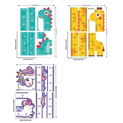 Cute Cartoon Height Sticker Unicorn Dinosaur Giraffe Wall Height Measuring Ruler Stickers For Kids Room Kindergarten Decor