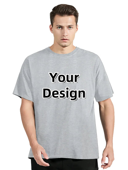 Men's Custom T-shirt With Your Own Logo Tshirt Text And Photo Printed On The Front And Back T Shirt Custom Gift Tees Clothing
