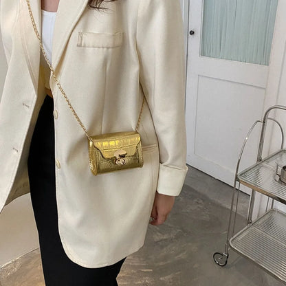 Trendy Mini Shoulder Bag Casual Chain Messenger Bag Daily Commuting Bag Lipstick Coin Purse