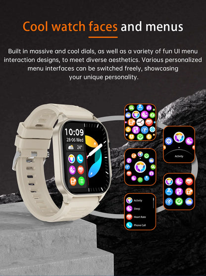 LIGE 2.01" HD Wyświetlacz Smartwatch dla Mężczyzn Kobiet Monitor Zdrowia Zegarki Sportowe Fitness AI Głos Rozmowy Bluetooth Męski Smartwatch Nowość