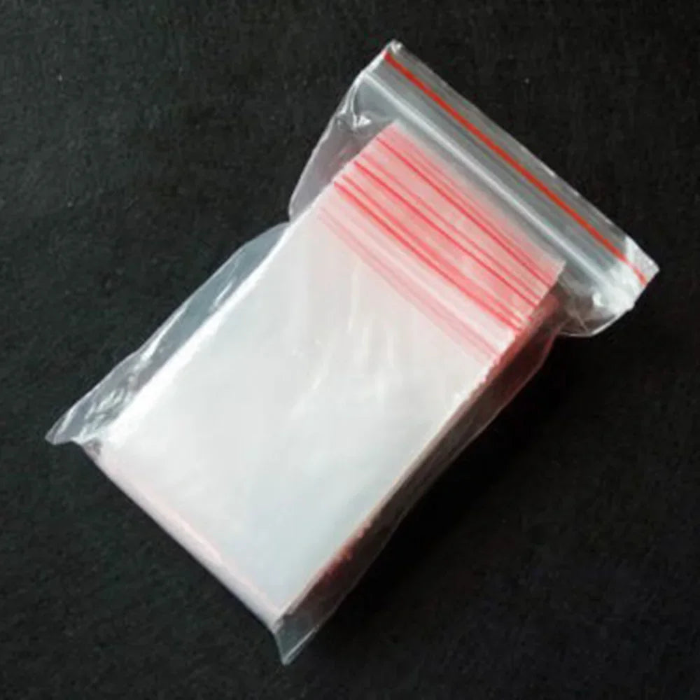 100/200/300pcs Small Zip Lock Plastic Bag Reclosable Transparent Bag Shoe Bag Vacuum Bag Poly Clear Bags Thickness 0.05mm