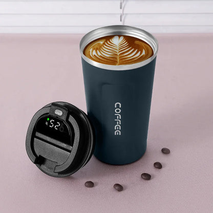 Thermo Cafe Coffee Mug - 380/510ML Leak-Proof Travel & Car Thermos, Double Stainless Steel for Tea, Water, Coffee