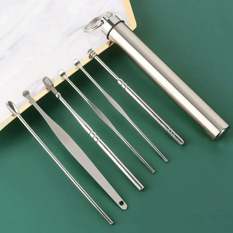 Pick Six-Piece Set Ear Cleaning Ear Picking Earpick Convenient Portable Ear Pick Household for Adults